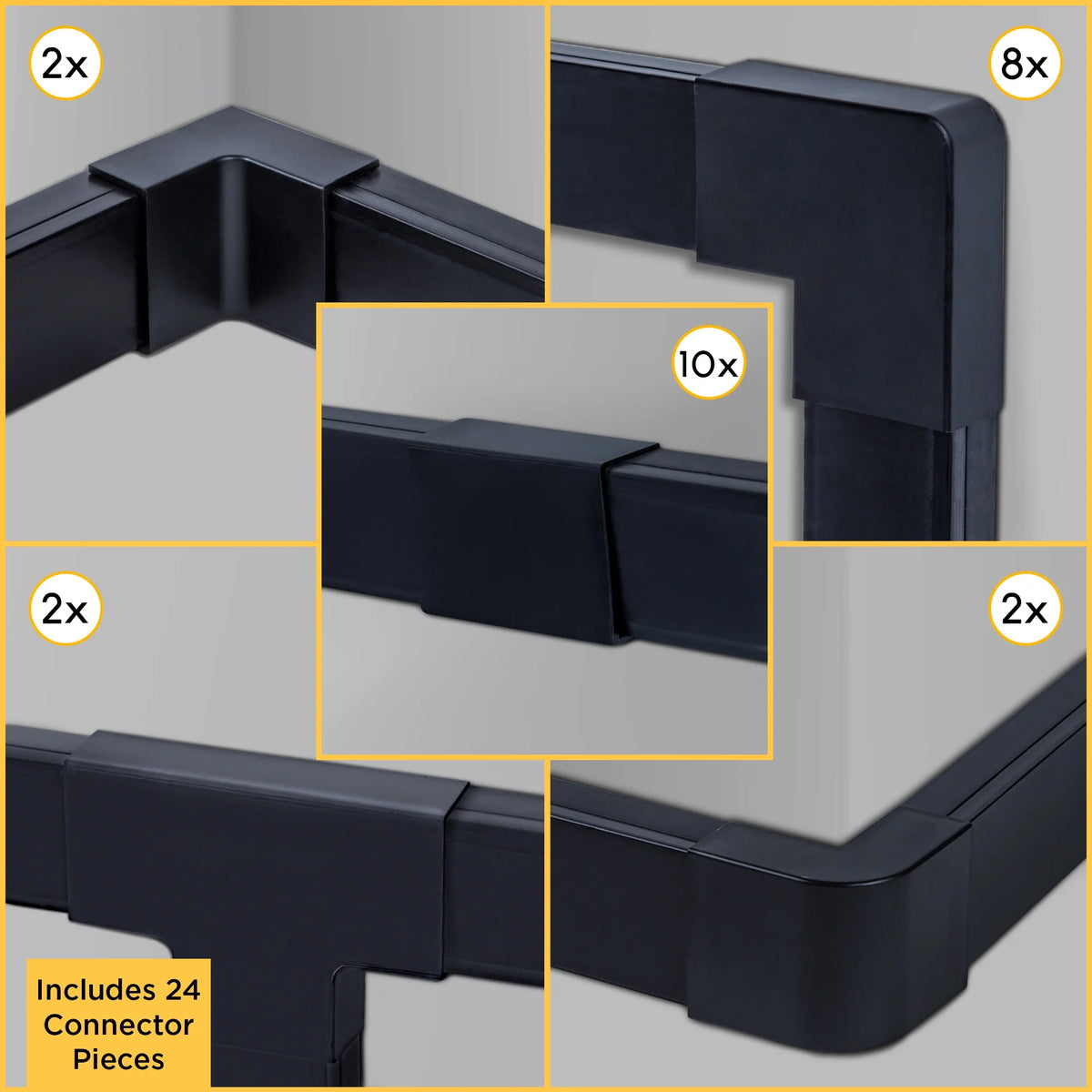 Black Plastic Wall Cable Cover Raceways E202