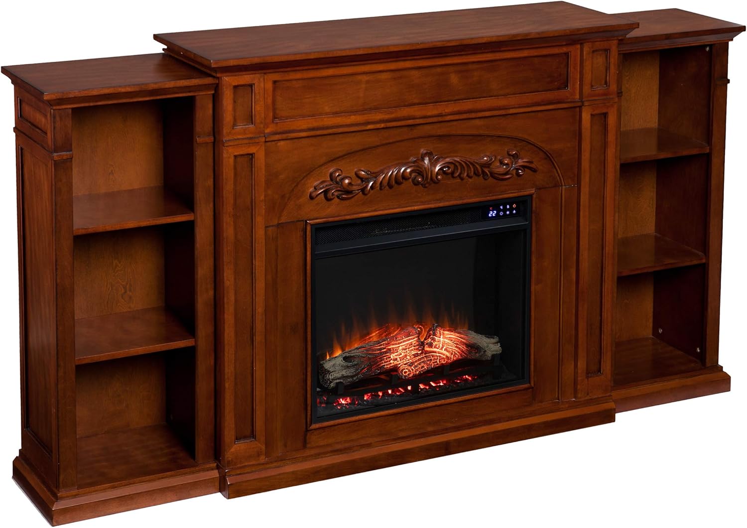 Espresso Electric Bookcases Fireplace D332367