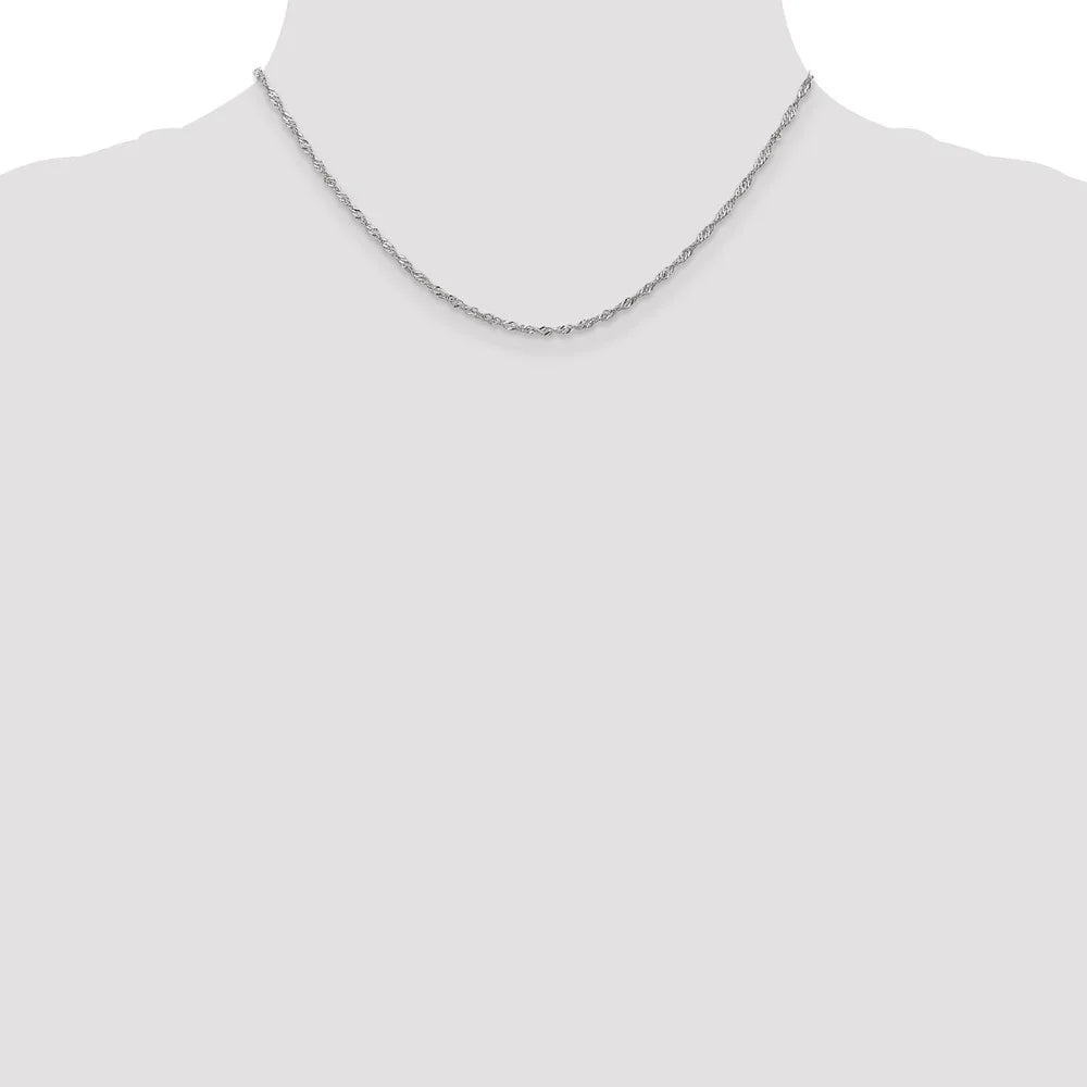 10k White Gold Singapore Chain Necklace 16inch N896343