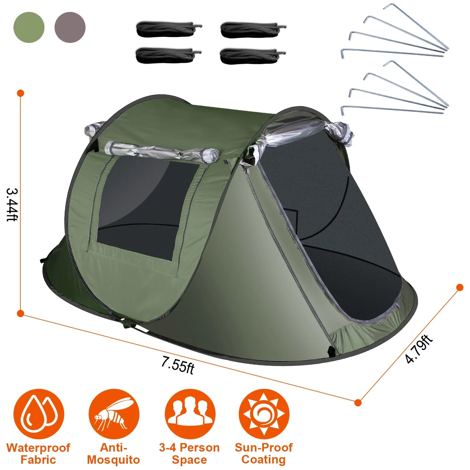 Green Pop Up Dome Tent with Carry Bag B506