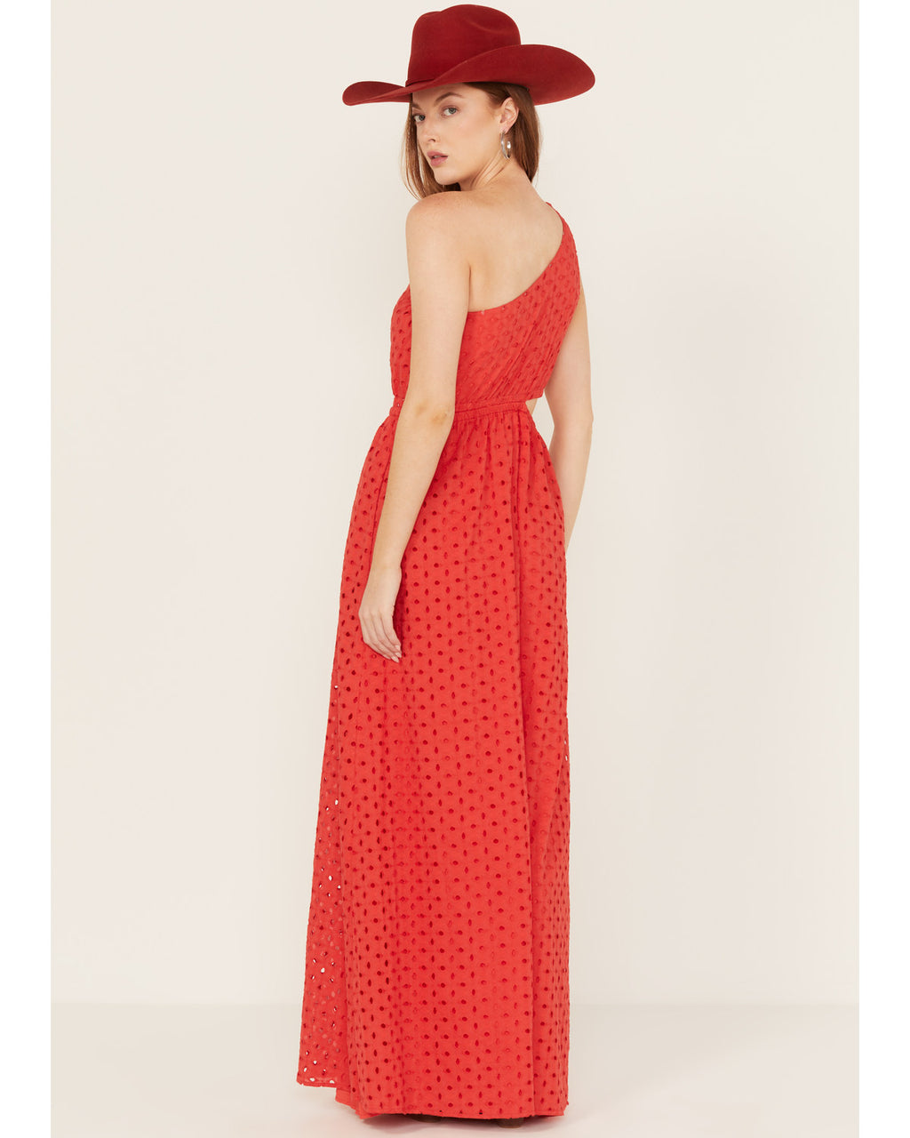 Red Sleeveless Maxi Dress Q99455