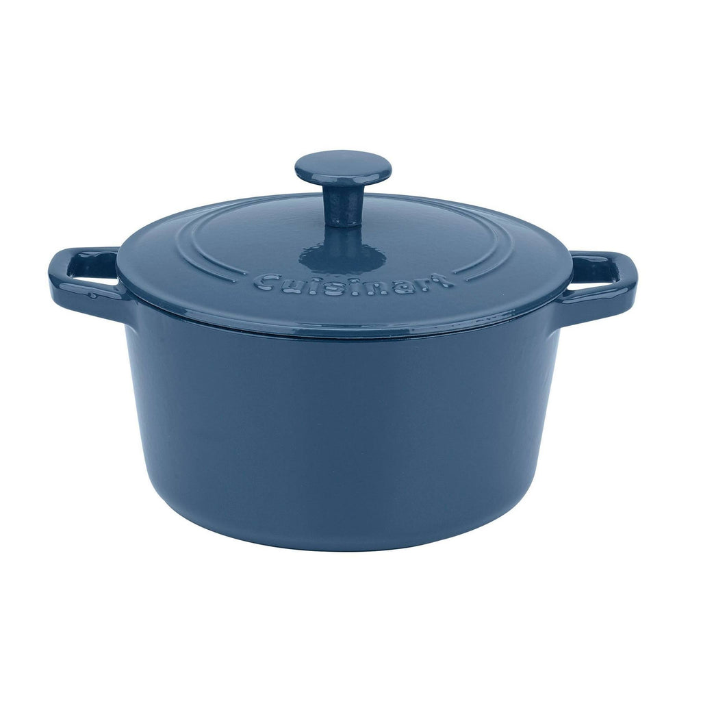 3 Quart Blue Cast Iron Covered Casserole G9739