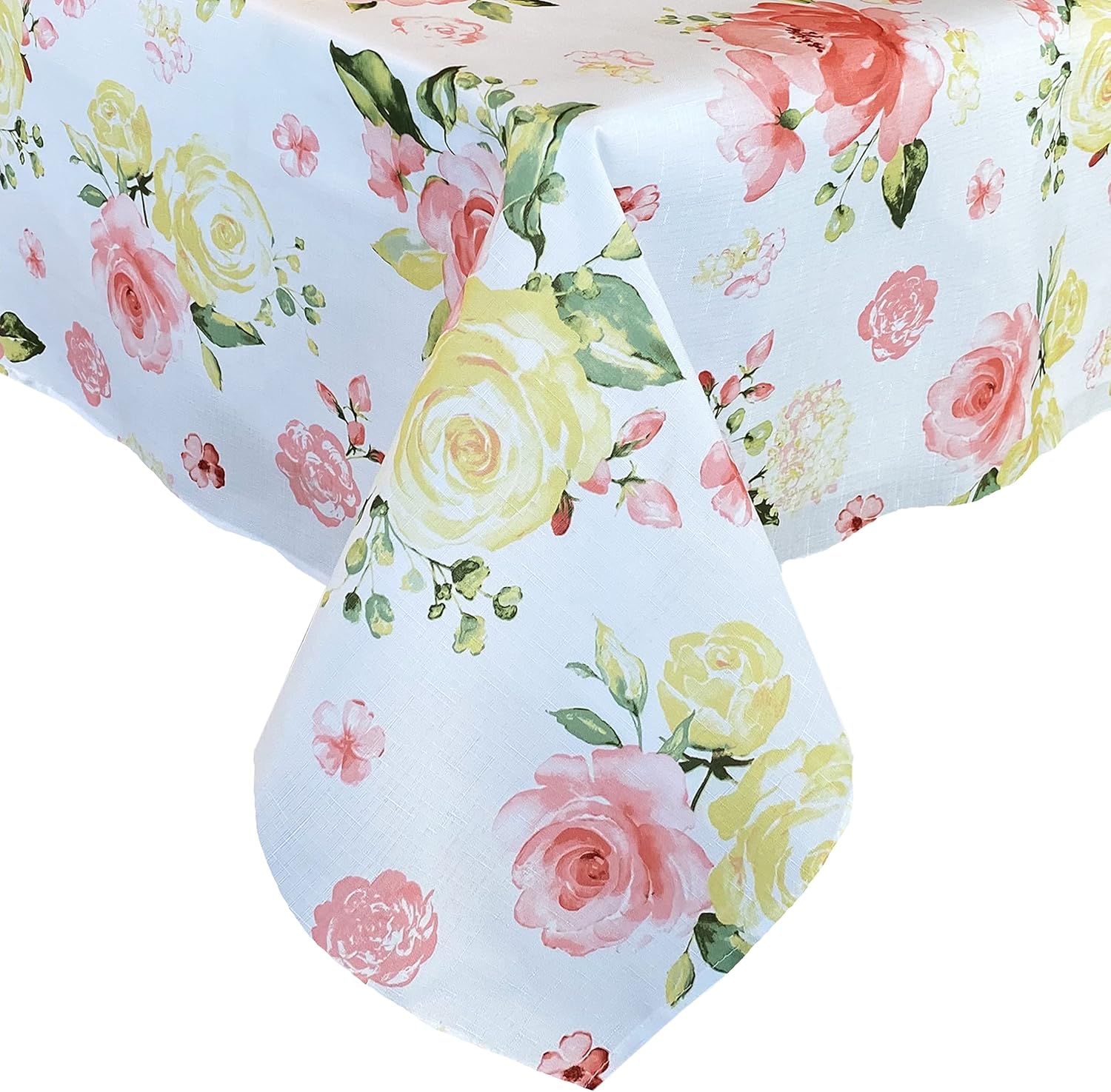 Rose Print Fabric Tablecloth, 70” Round M83350
