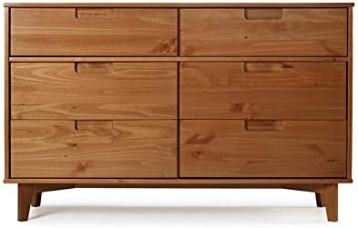 6 Drawer Pine Wood Double Dresser B6449