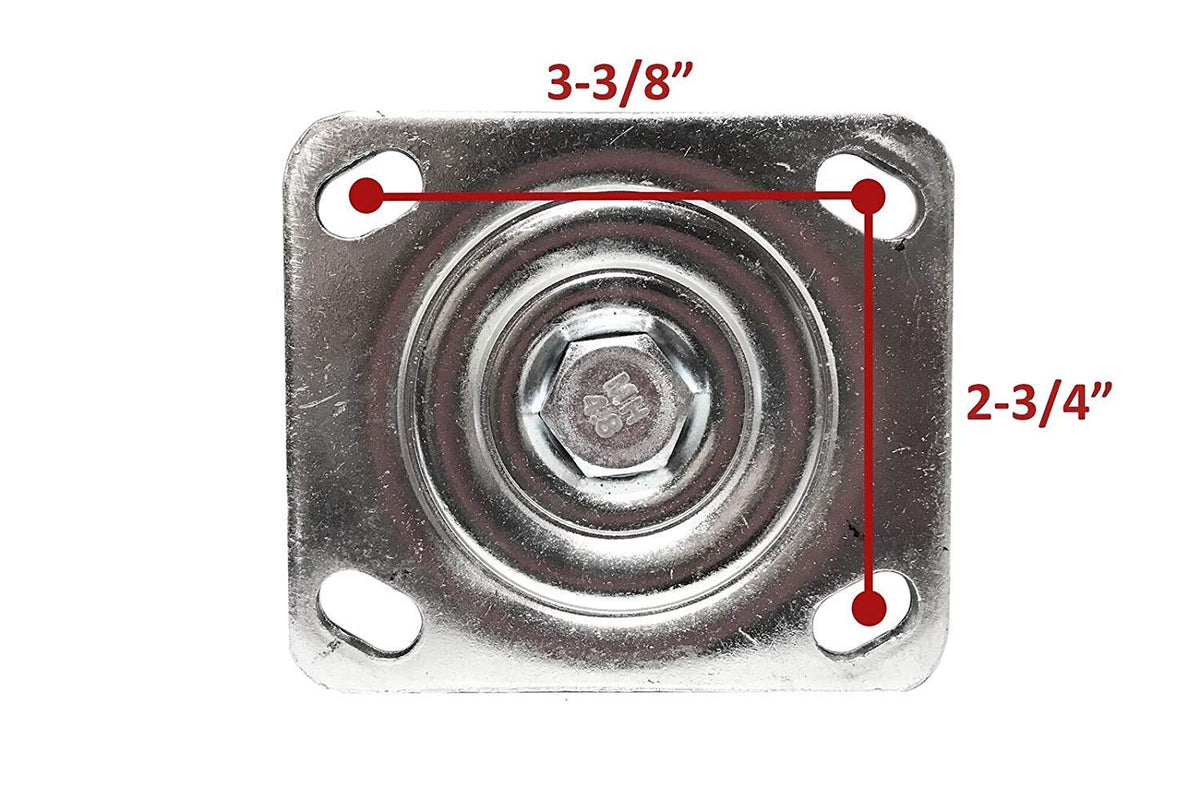 4-Pack Rubber Wheel Casters O579896