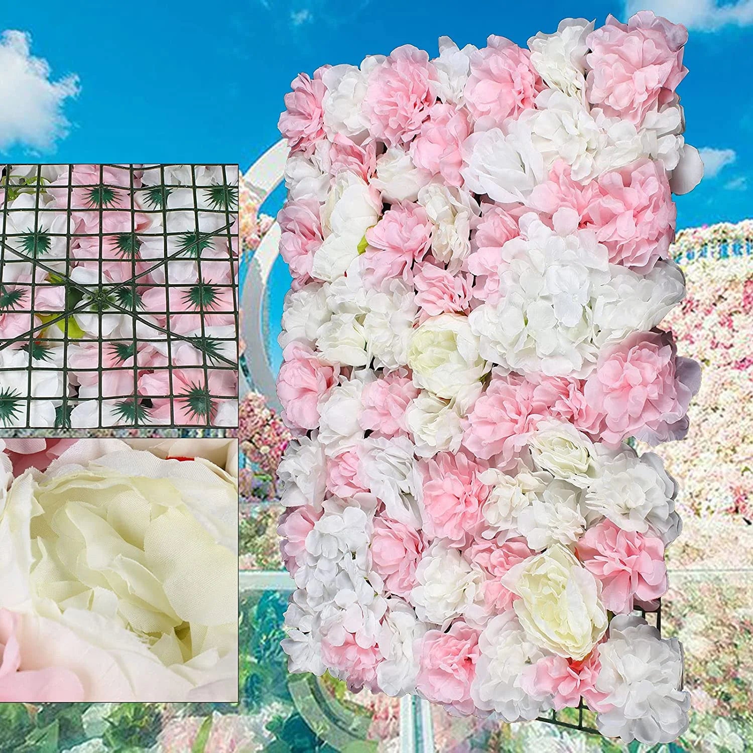 6Pcs Silk Artificial Flower Wall Panels M20013