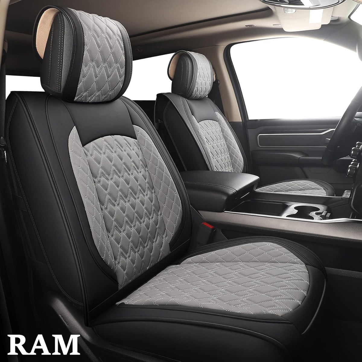 2 Pcs Front Waterproof Synthetic Leather Car Seat Covers N322