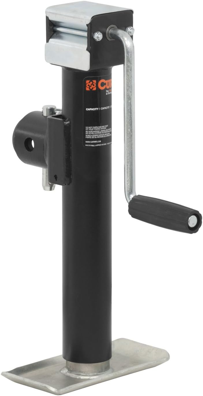 Weld-On Pipe-Mount Swivel Trailer Jack, 5,000 lbs, 10 Inches Vertical Travel, Black, Pack of 2 I800855