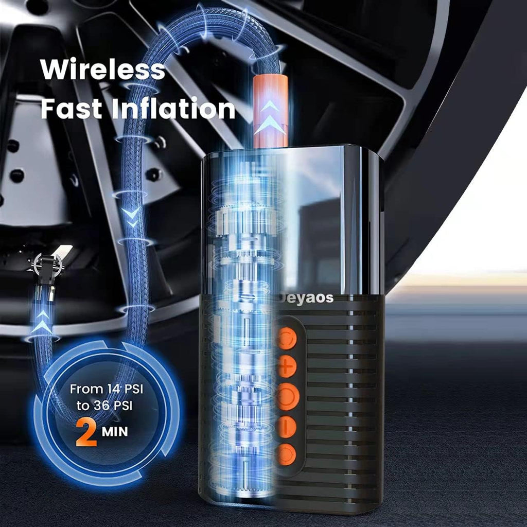 Cordless Tire Inflator with 6000mAh Battery, 150PSI, LED Light, Pack of 2 Z2410