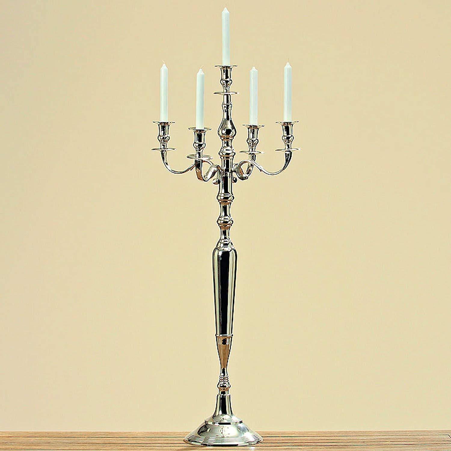 Tall Five Candle Silver Candelabra S397