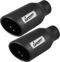 2.5 inch Inlet 4 inch Outlet Exhaust Tip 9" Long Black Weld On Stainless Steel Pack of 2 A450