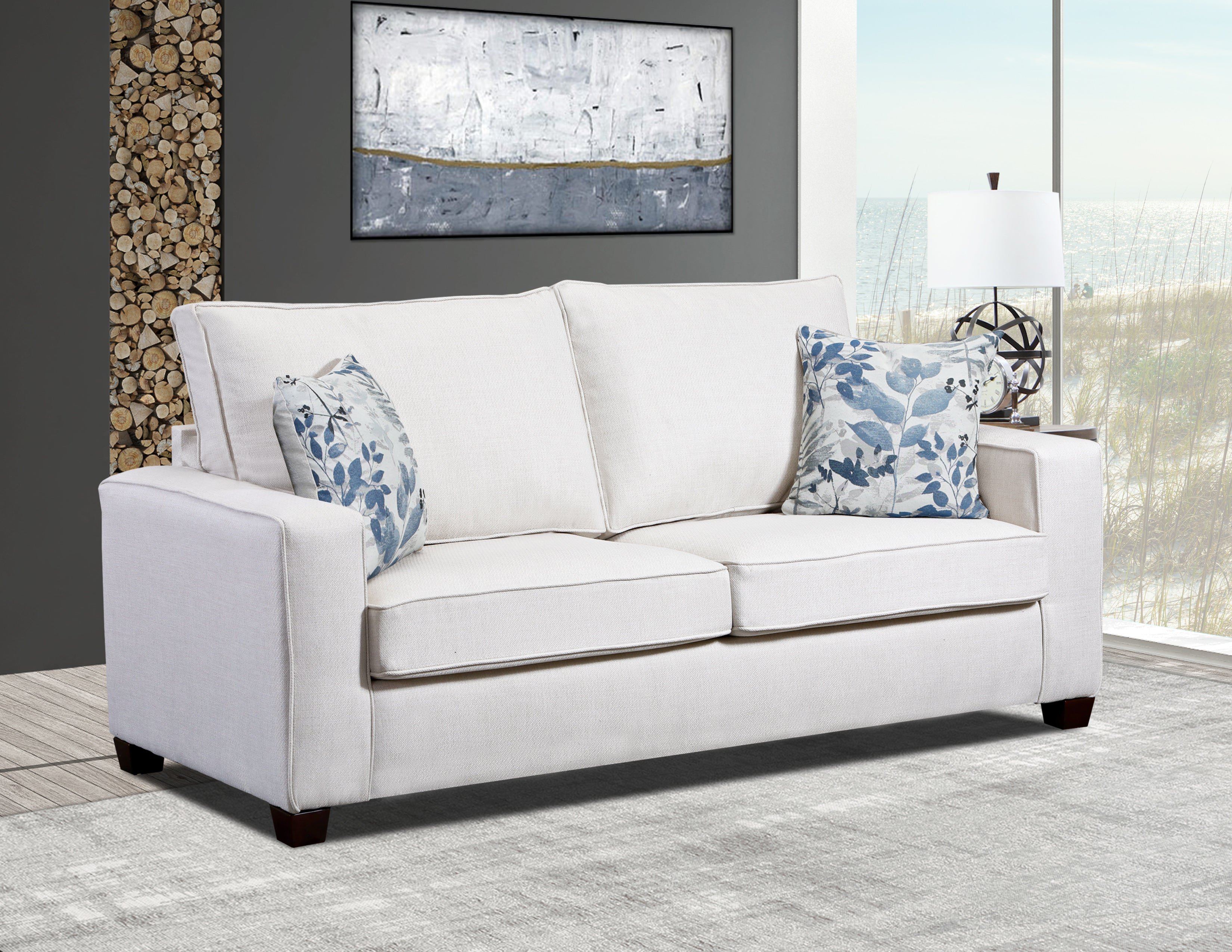 Mist Sofa with Two Throw Pillows R812