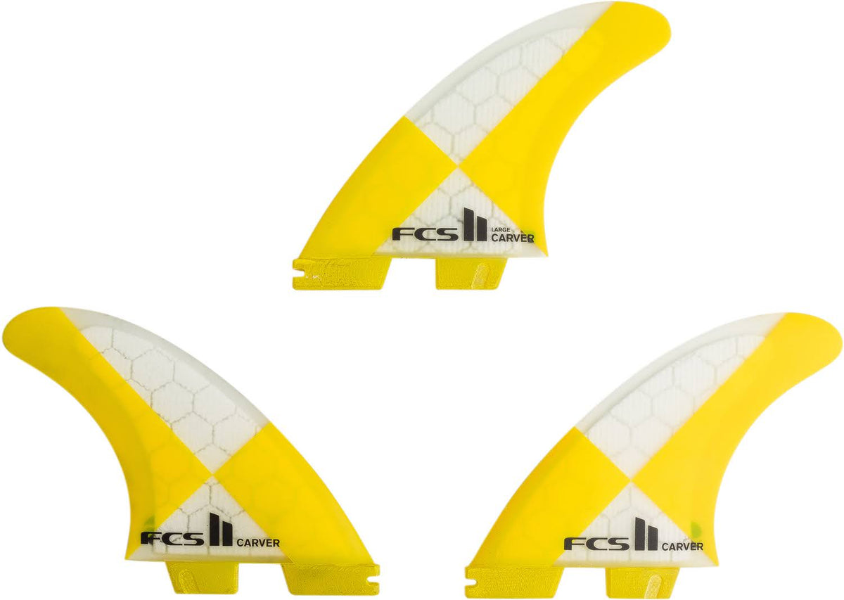 FCS II Carver PC Tri Fin Set (Yellow, L) C655