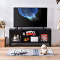 Black TV Stand with 3 Open Shelf and 2 Doors Q2200