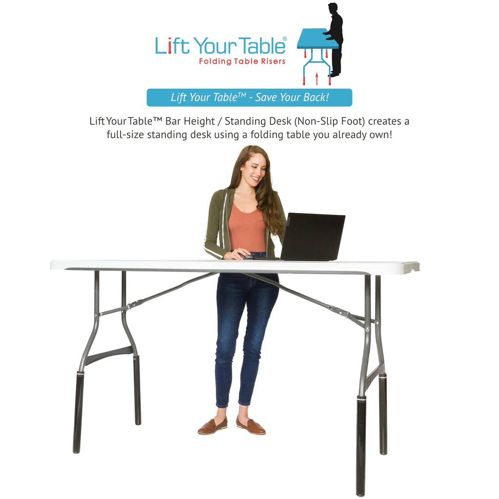 Black Folding Table Risers, Set of 4 C1707