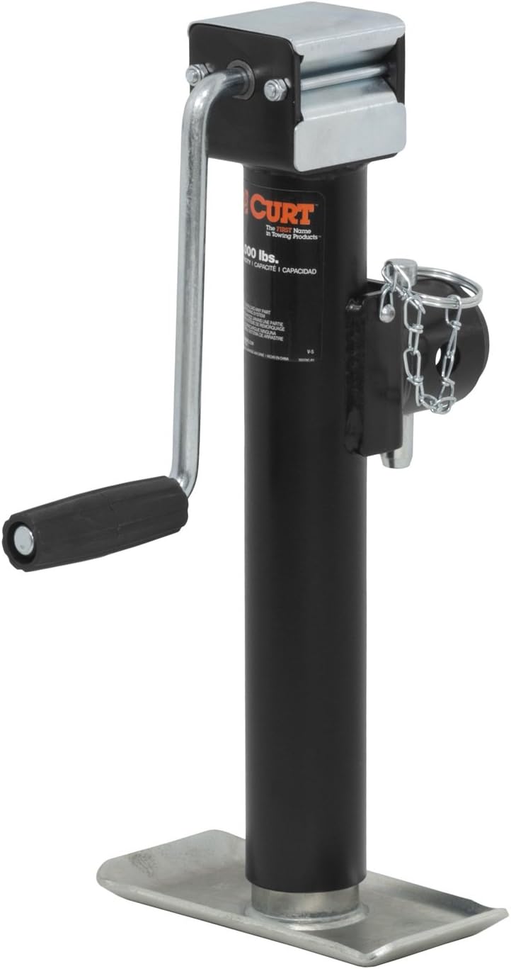 Weld-On Pipe-Mount Swivel Trailer Jack, 5,000 lbs, 10 Inches Vertical Travel, Black, Pack of 2 I800855