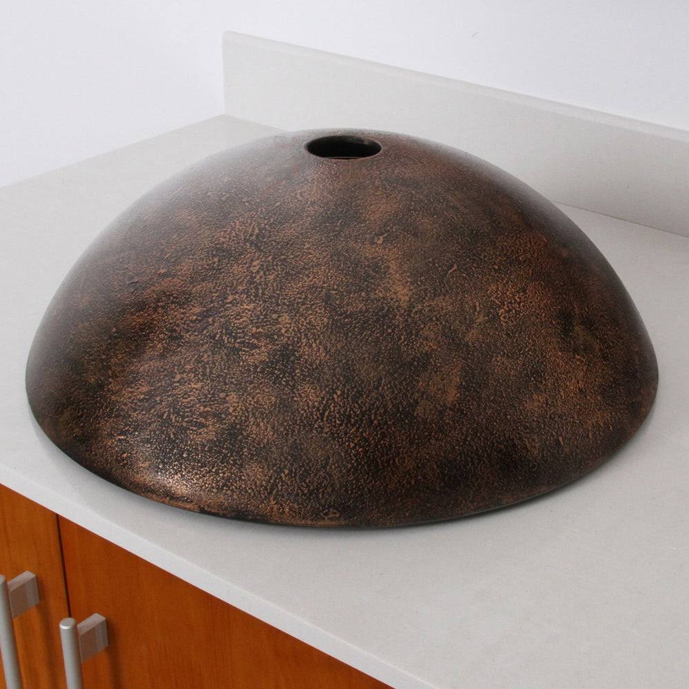 Brown Glass Bathroom Vessel Sink and Waterfall Faucet O416499