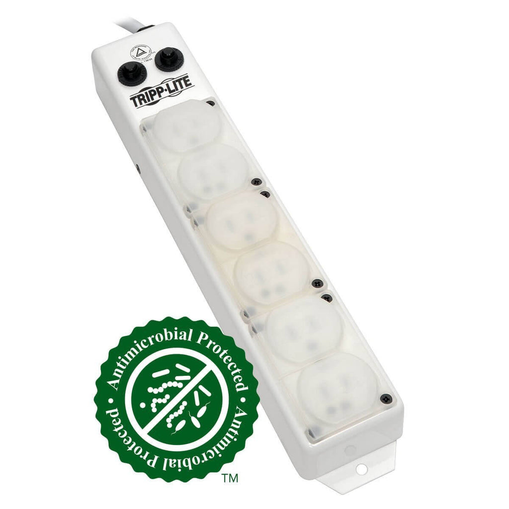 Medical-Grade Power Strip 6 15A Hospital-Grade Outlets 15ft. Cord L7653