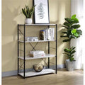 Antique White / Black Finish 4 Shelves Bookcase H8315