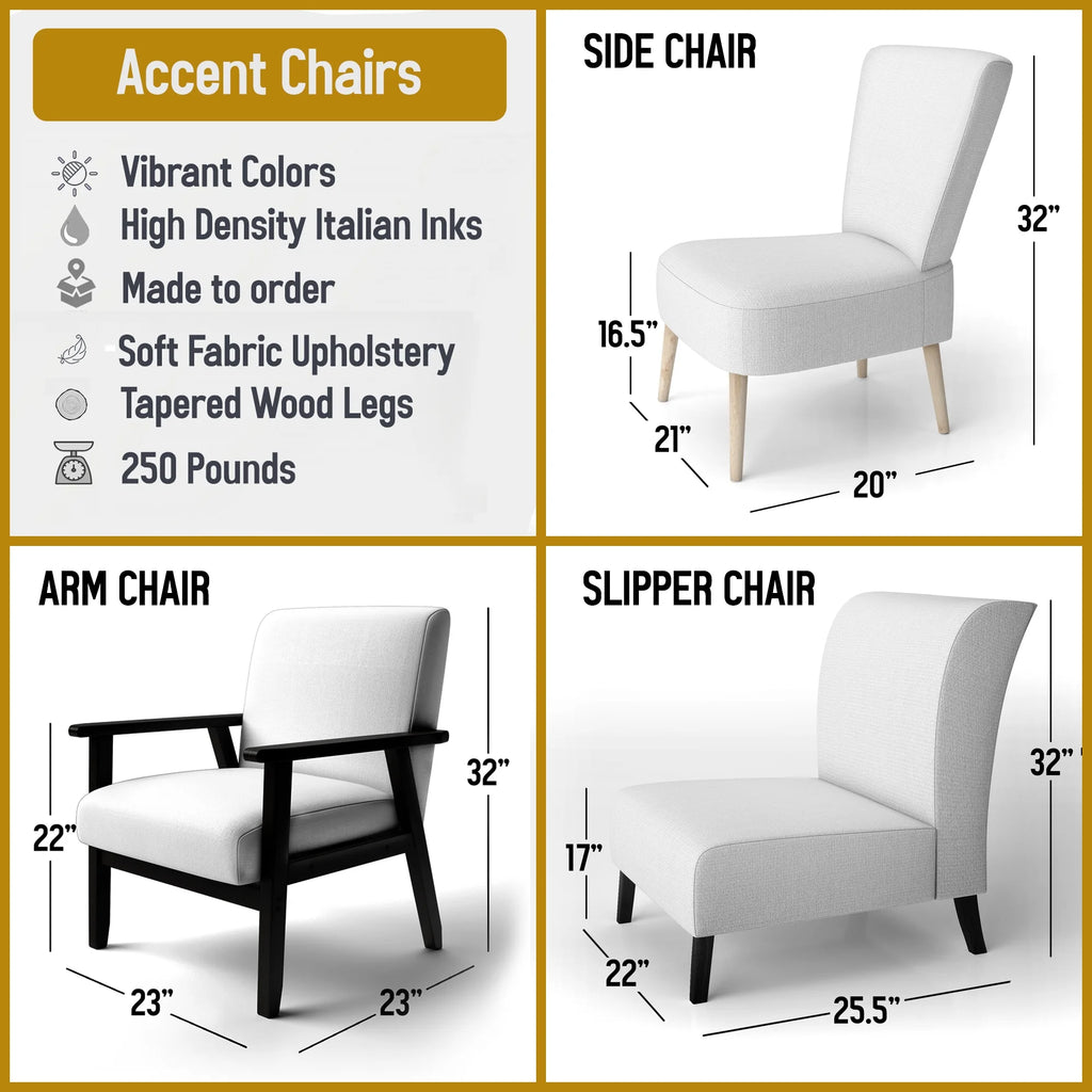 Upholstered Patterned Accent Chair and Arm Chair Z1167