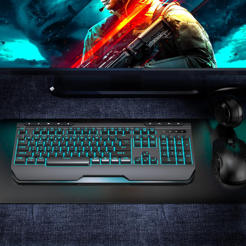 Wireless Gaming Keyboard with Ergonomic Wrist Rest, Pack of 2 D68791