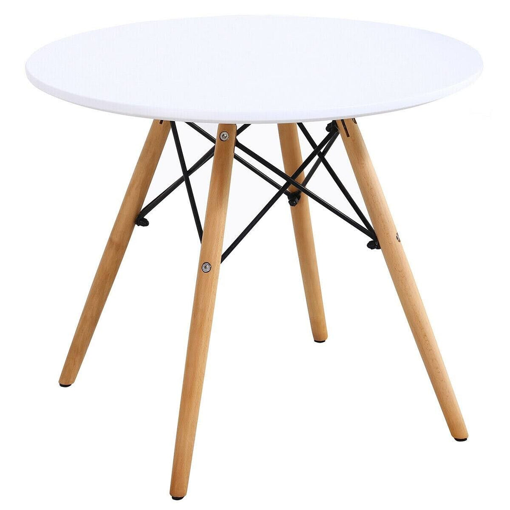 3 Piece Kids Round Table Chair Set with 2 Arm Chairs White P728