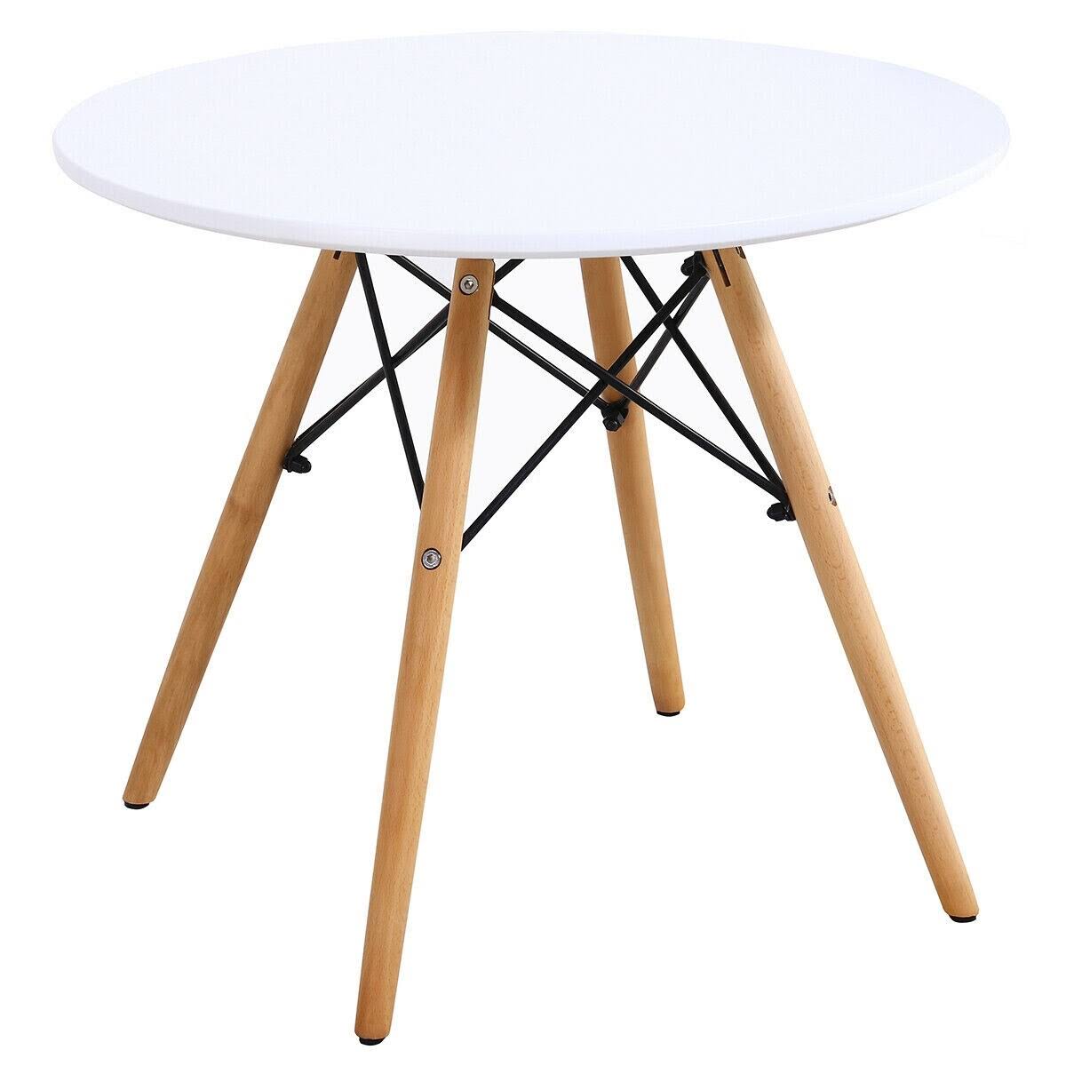3 Piece Kids Round Table Chair Set with 2 Arm Chairs White P728
