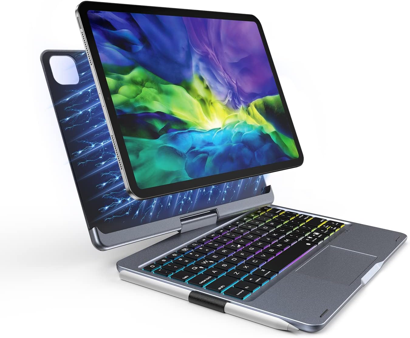 Gray 360° Rotatable Keyboard Case with Trackpad for iPad Pro 12.9 G63116