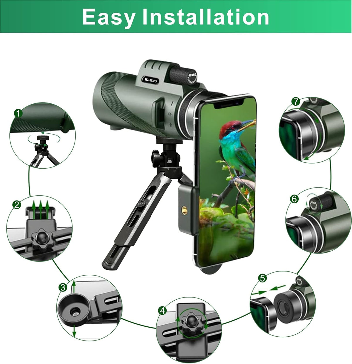 Monocular Telescope with BAK4 Prism and Tripod R727624