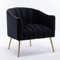 Black Velvet Tufted Barrel Chair V6863