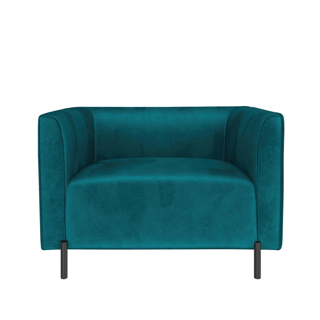 Emerald Green Velvet Upholstered Accent Chair and a Half D8991