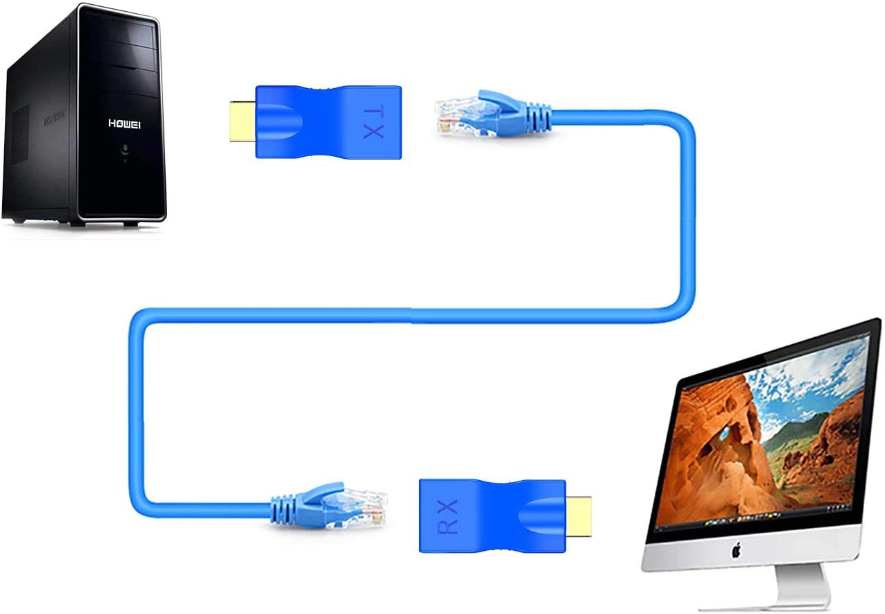 HDMI to RJ45 Extender over Cat5e/6 Cable, 1080p up to 30m/98ft Repeater J1392