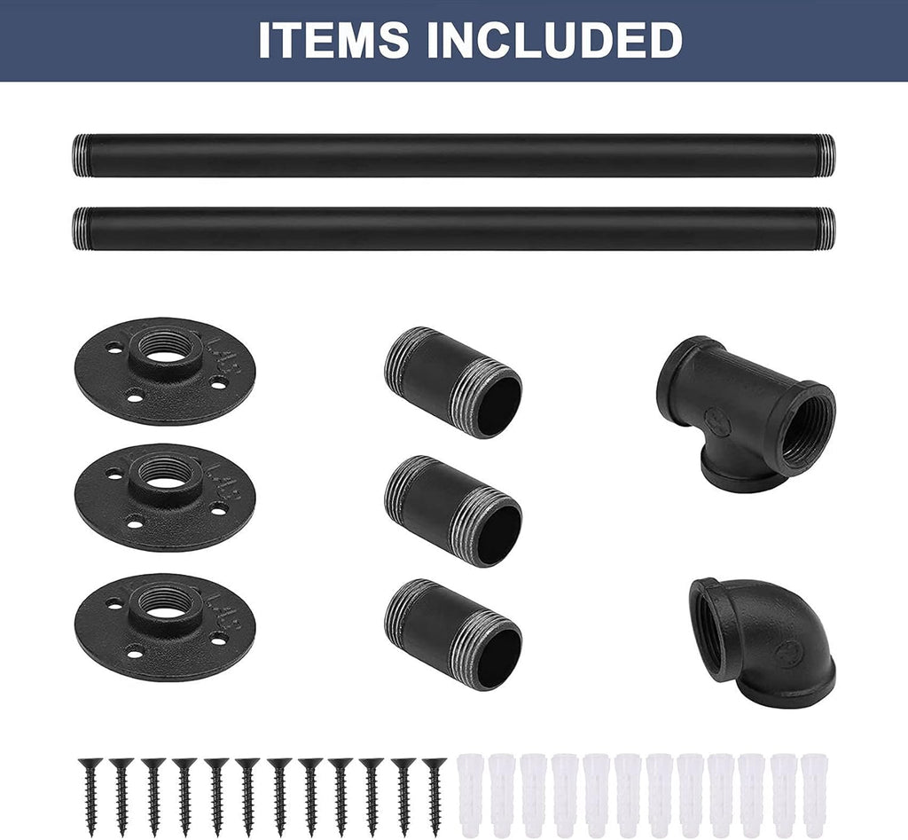 Black Wrought Iron Metal Stair Handrail 10FT J3488