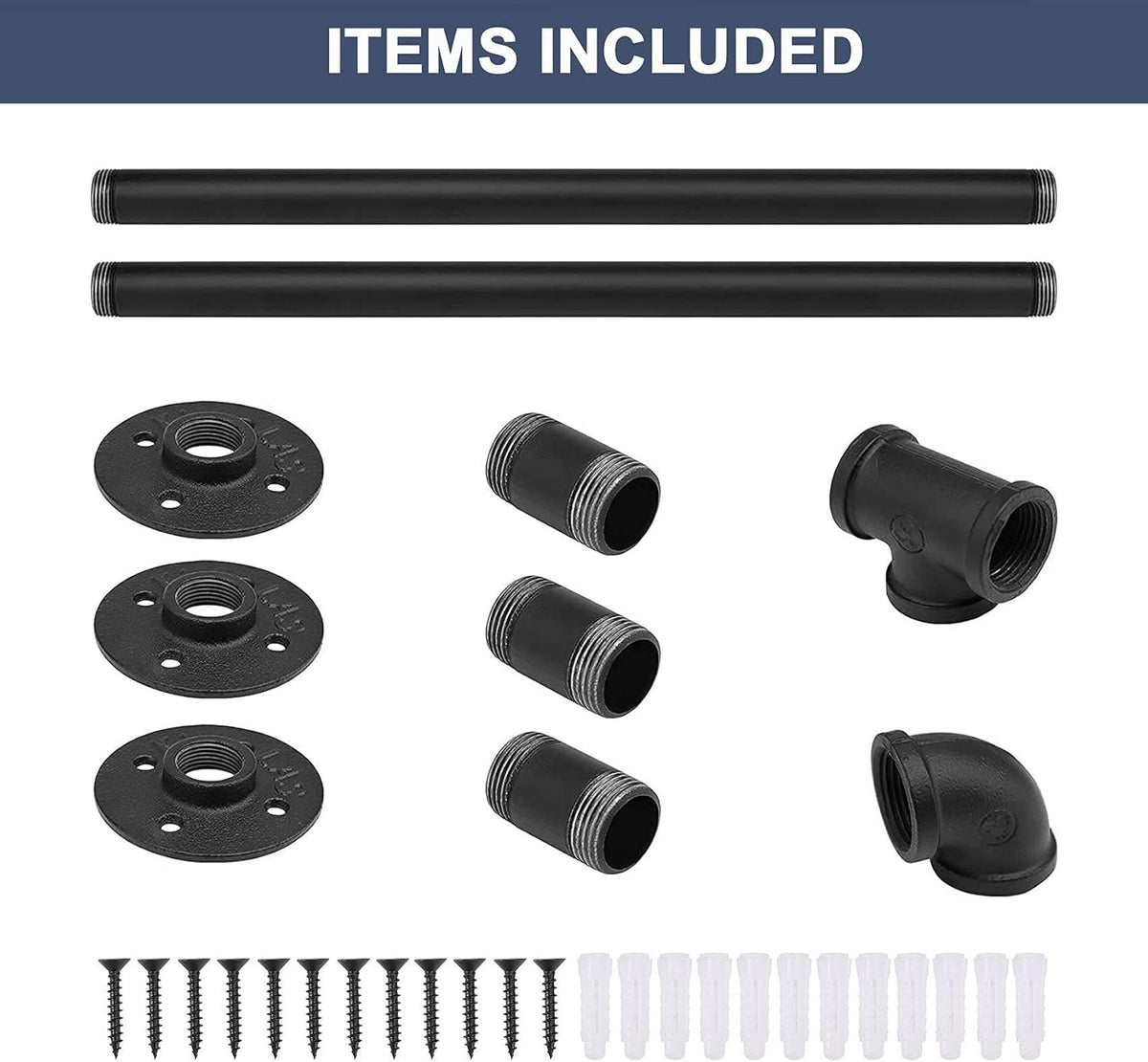 Black Wrought Iron Metal Stair Handrail 10FT J3488