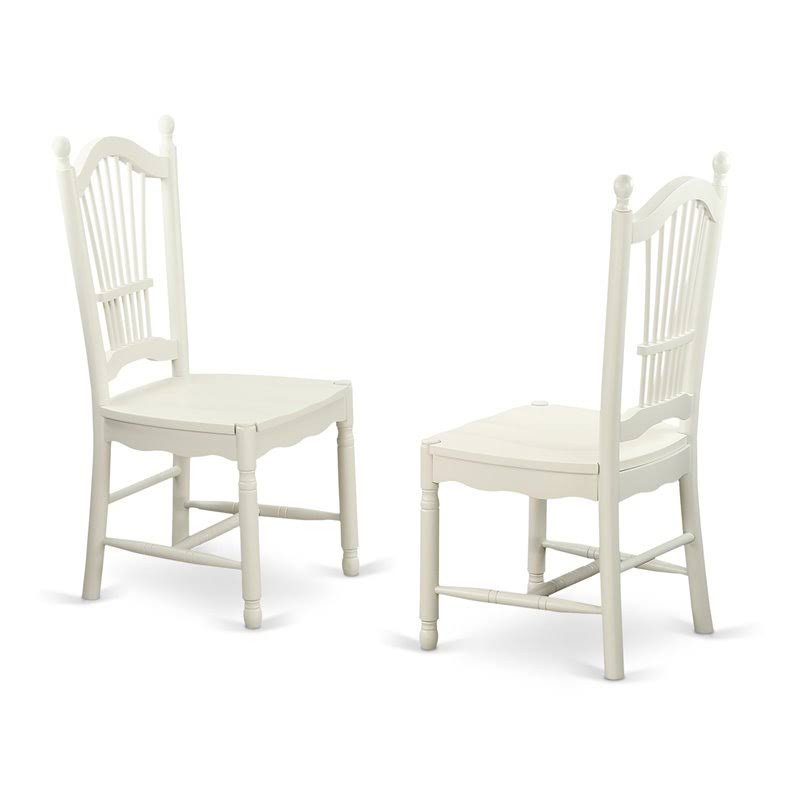 3-Piece White Dining Set with Slatted Chairs A2442