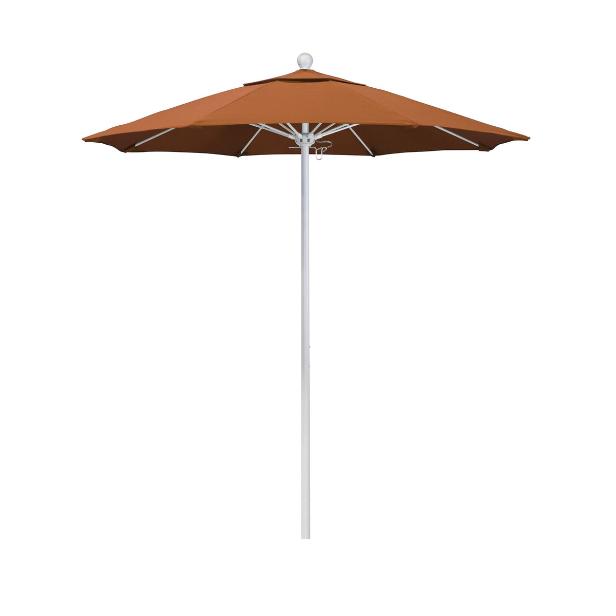 White 7.5 ft. Fiberglass Market Umbrella I694053