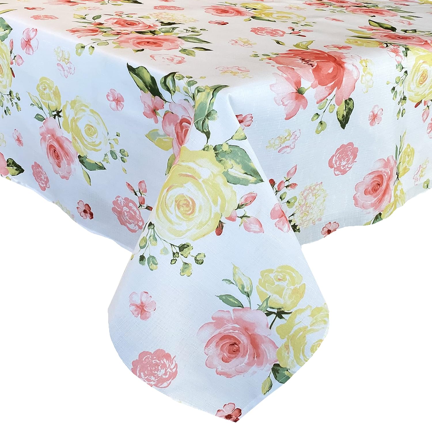 Rose Print Fabric Tablecloth, 70” Round M83350