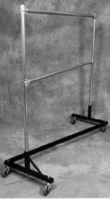 Silver Double Rail Garment Rack A648