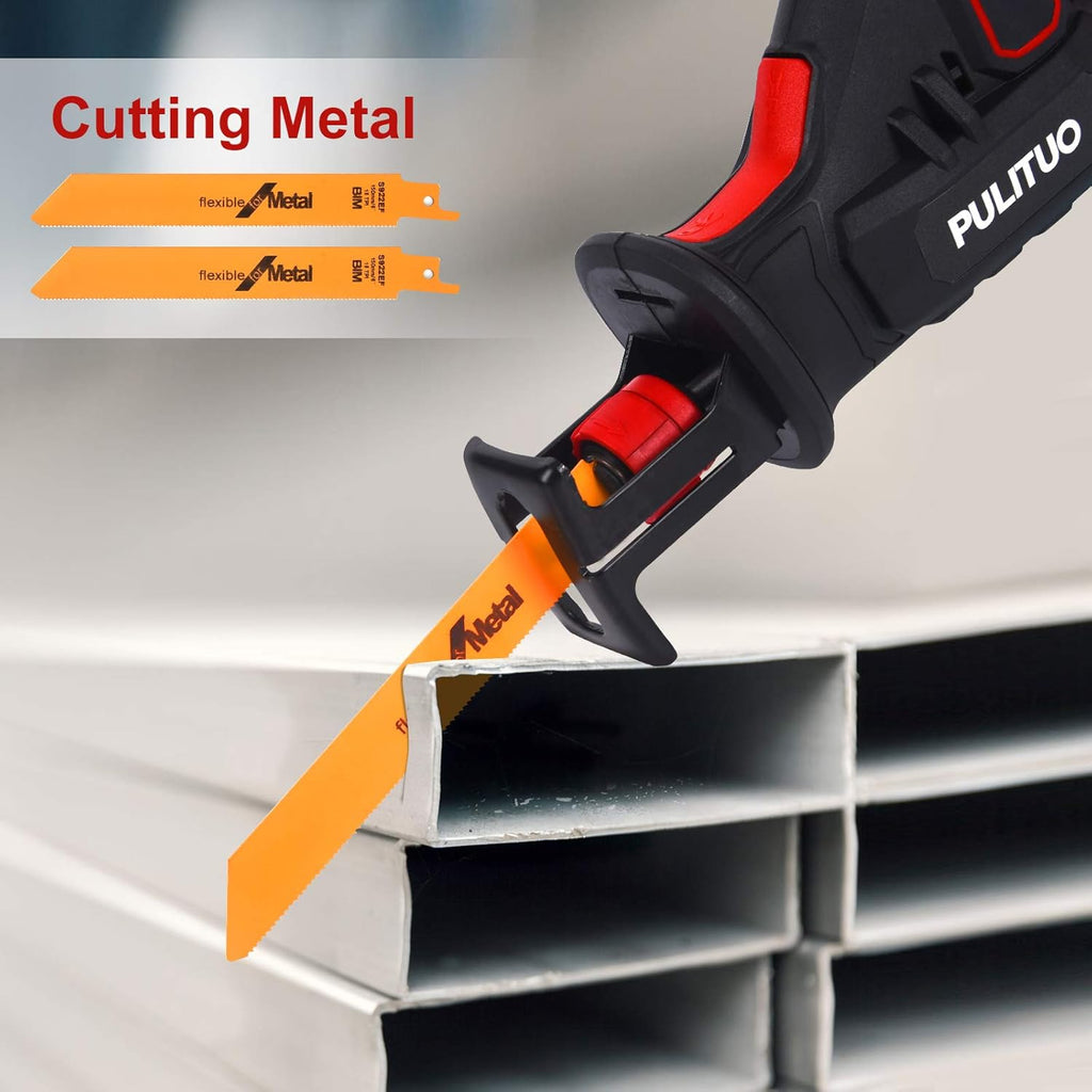 12V Cordless Reciprocating Saw with 2pcs 2.0Ah Li-Ion Battery and 4 Saw Blades H966