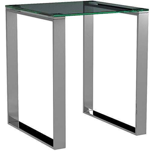 Chrome Square Glass End Table U6479