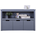 White Toy Box Organizer Storage Cabinet with Movable Drawers and Open Storage Cube Shelf T758831