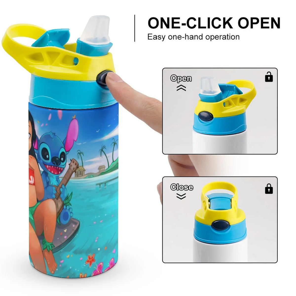 Stainless Steel Vacuum Insulated Water Bottle With Straw U294402