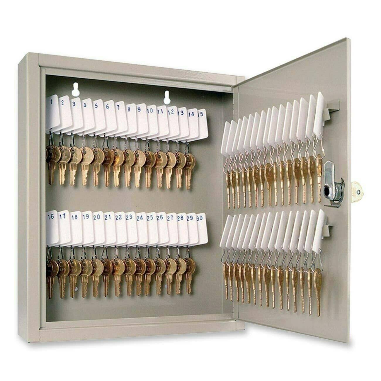 Key cabinet - 60 hooks - steel - sand V277610