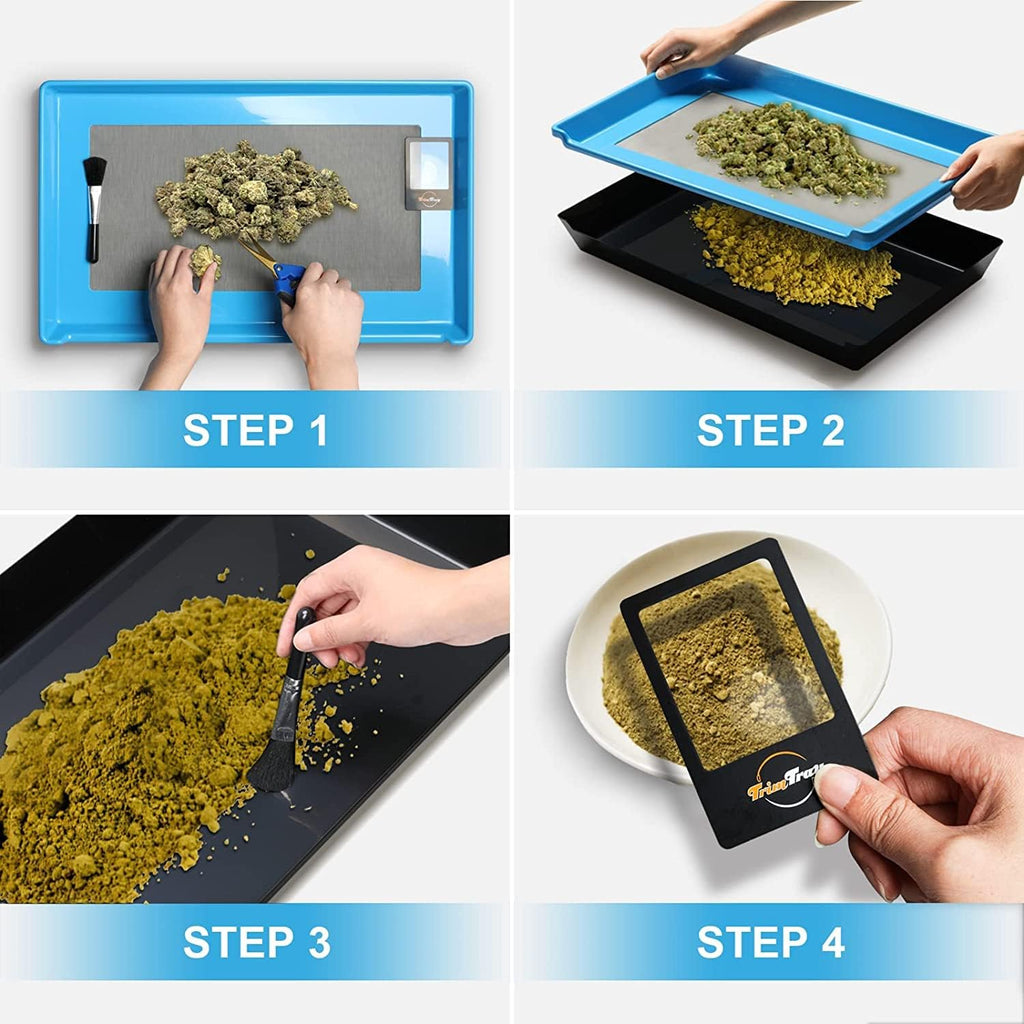 Black & Blue Bud Trimming Tray with Titanium Coated Pruning Shear X1515