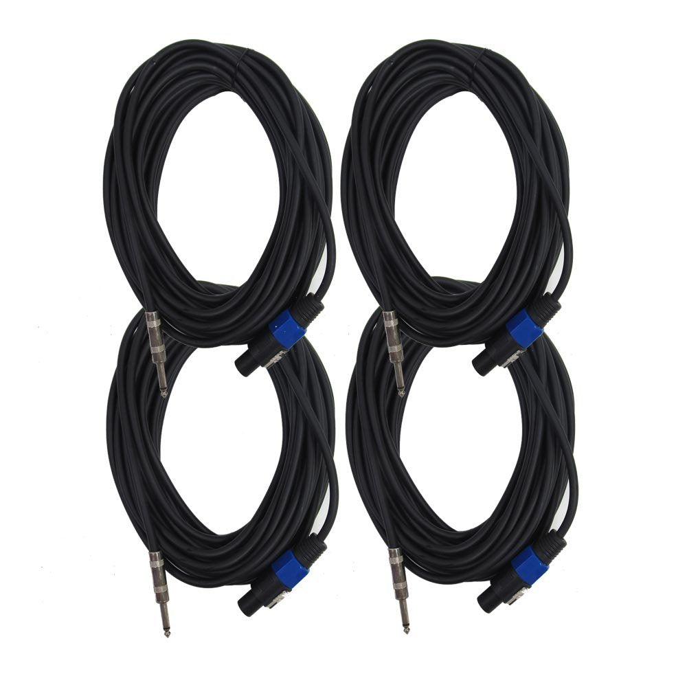 Four Pack of Speakon to 1/4 Speaker Cables 15' J334
