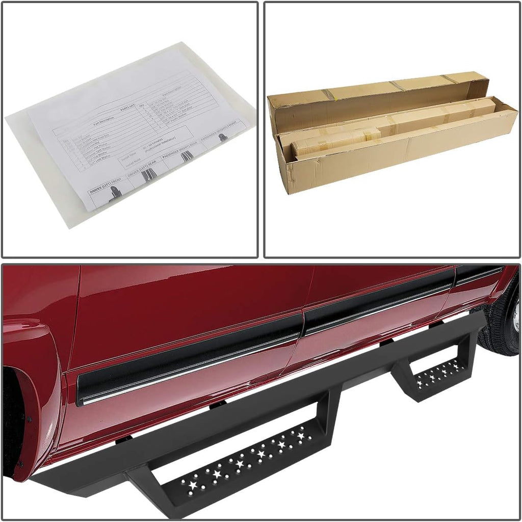 2.75 Inches Diameter Tubing 5 Inches Drop Down Side Step Nerf Bar Running Boards, Mild Steel, Black Powder Coated C384870