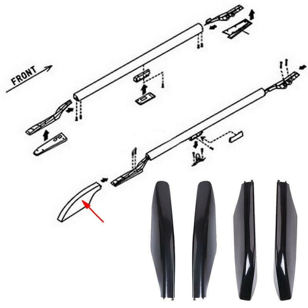 4Pcs Roof Rack Bar Rail End Protection Cover Cap for Prado S4325