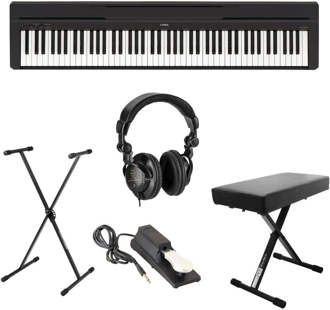 88-Key Portable Digital Piano with Keyboard Stand, Bench, Pedal, Headphones J1243