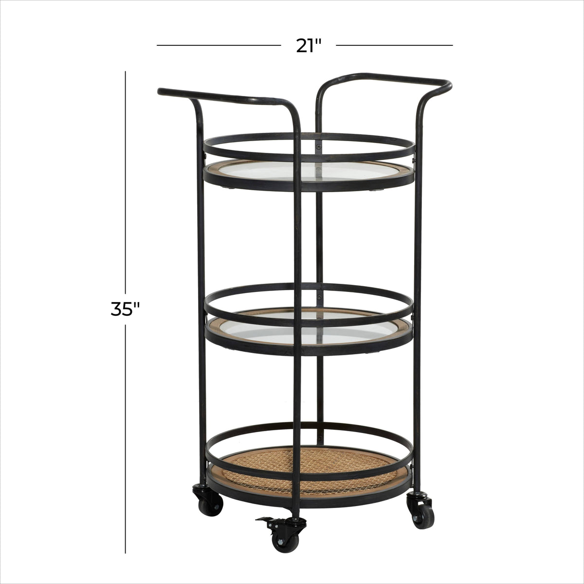 Brown Industrial Metal Bar Cart S6356