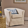 Beige Fabric Swivel Chair with Cover P57265